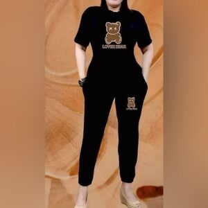NWOT: Women’s Black Jogger Set Bear